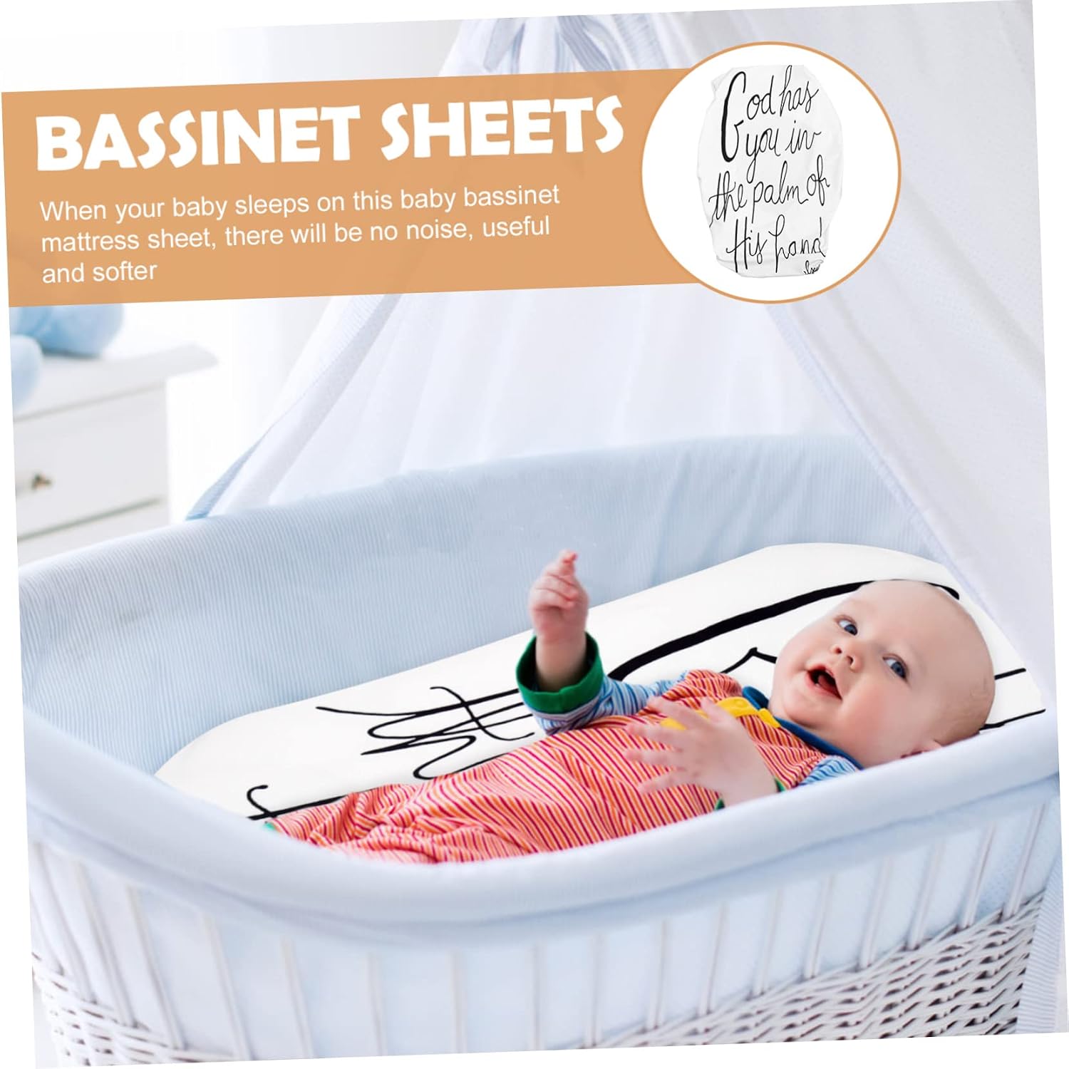 Yardwe Fitted Bassinet Sheets for Breathable Elastic Bassinet Bed Sheet Comfortable Cradle Mattress Cover for Boys and Girls Unique Pattern Design for Sensitive Skin