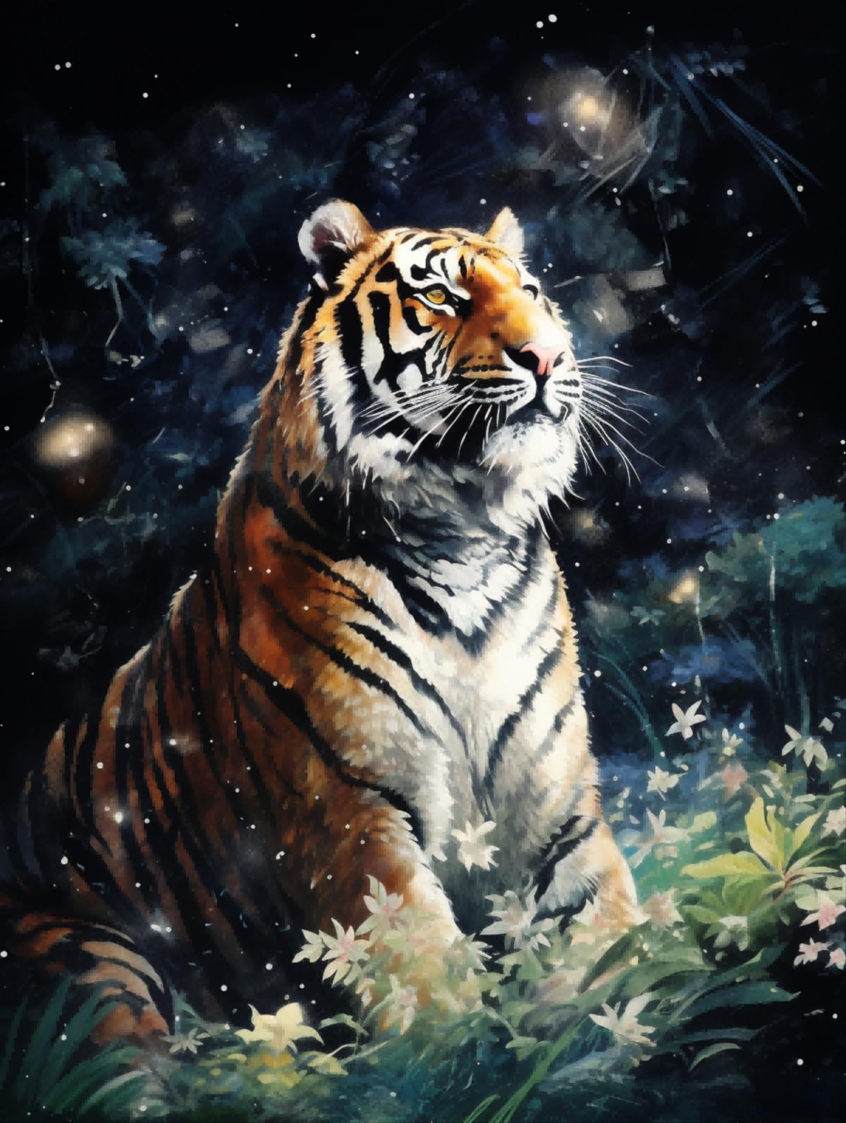 Set Da Ricamo Con Perline Fai-Da-Te Ritratto Di Tigre Kit Da Ricamo Con Perline Animale Kit Timbrato Punto Croce Kit Ricamo Punto Croce 40x50cm