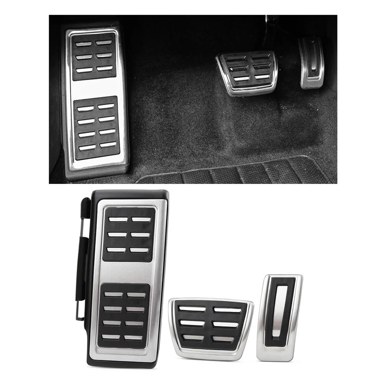 Pédales Frein Couvercle De Protection des Pédales De Voiture, Couvercle d'embrayage De Frein À Carburant, pour VW pour Tiguan 2017 2018 2019 2020 2021 Freins Pédale Couvr(3 Pcs AT with Rest)