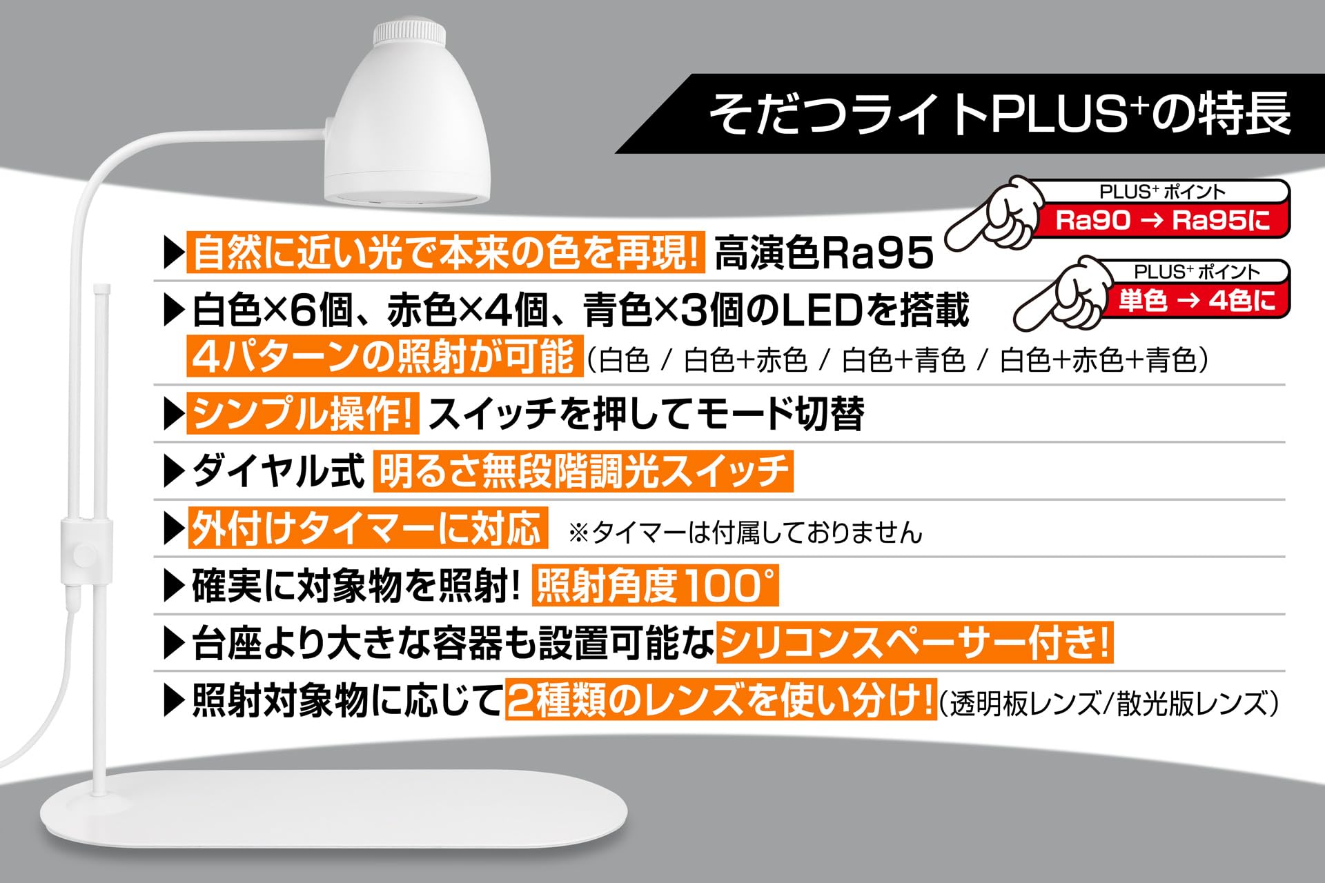 Amazon.co.jp: ジェントス (GENTOS) そだつライト PLUS+ (White, 6.0W