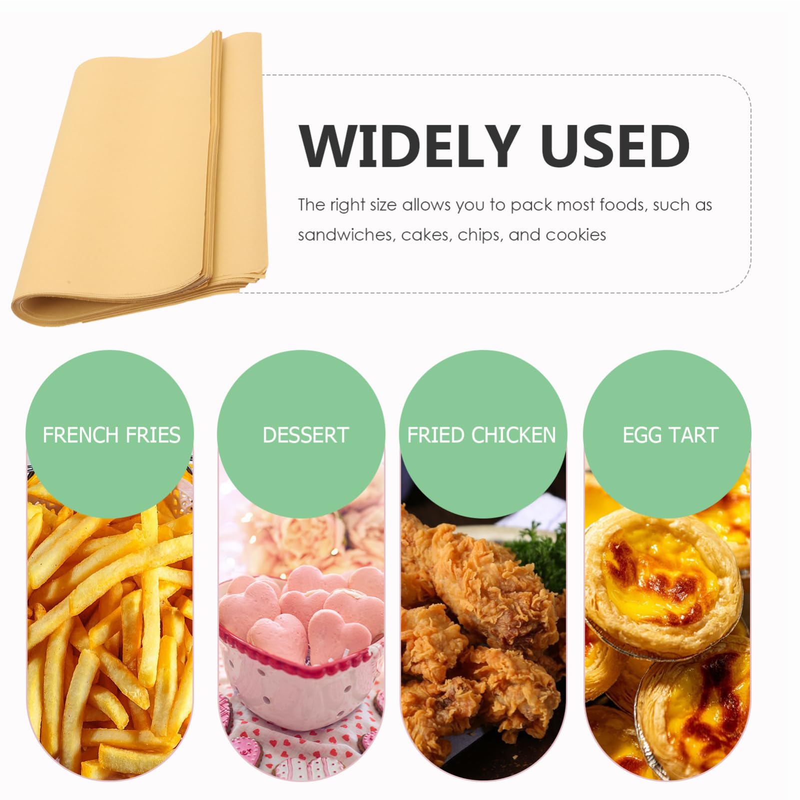 BRIGHTFUFU 100pcs Delicatessen Wrappers Sandwich Wrapping Paper Greaseproof Paper for Hamburgers Food Wrap Sheets