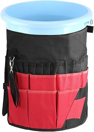 Miniatura 6 de Bolsa de cubo de jardín, multiusos, 42 bolsillos, organizador de herramientas de jardinería, organizador de cubo