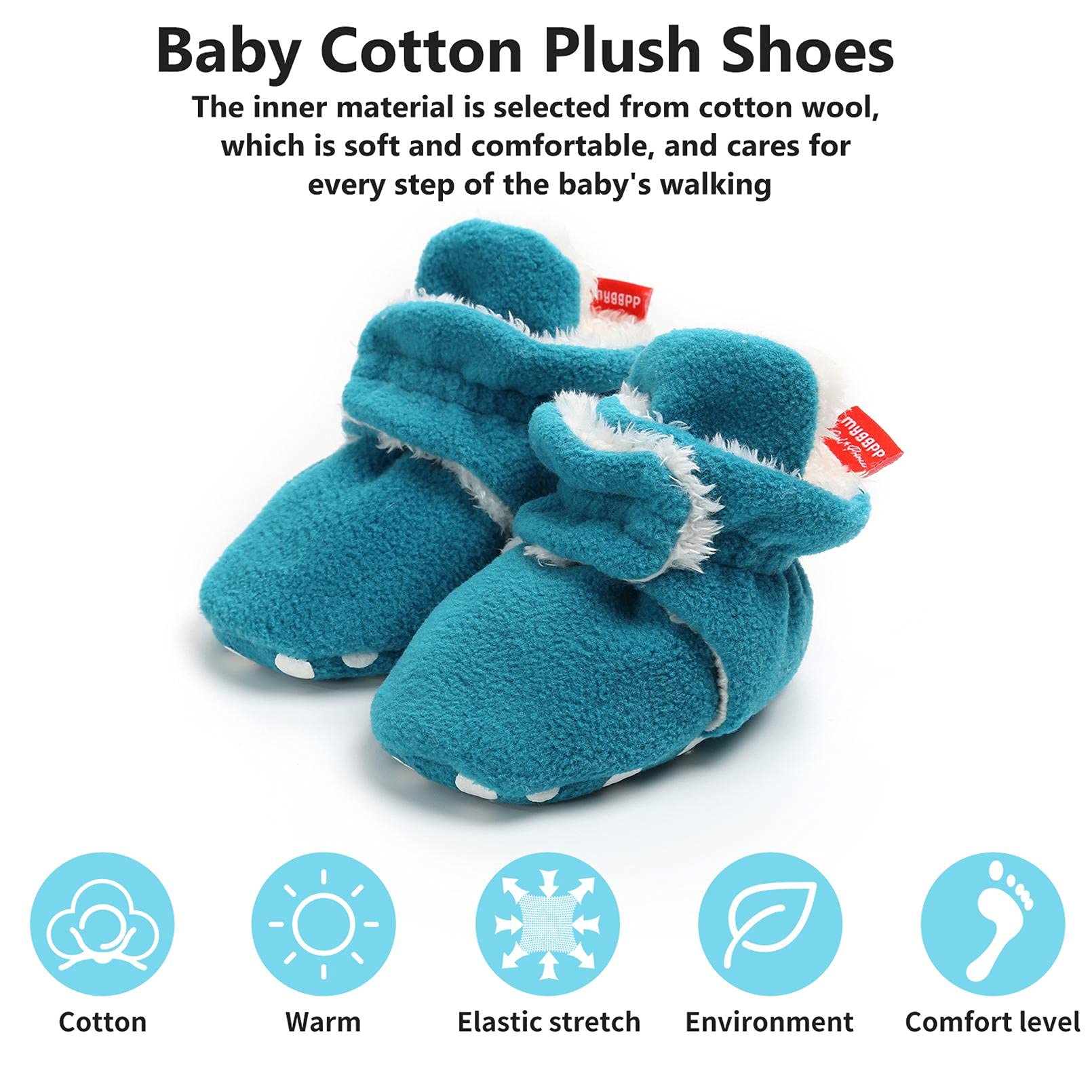 TMEOG Baby Booties Slippers Infant Boots Newborn First Walking Shoes Baby Winter Sock Crib Shoes for Boys Girls 0-6 Months — view 7