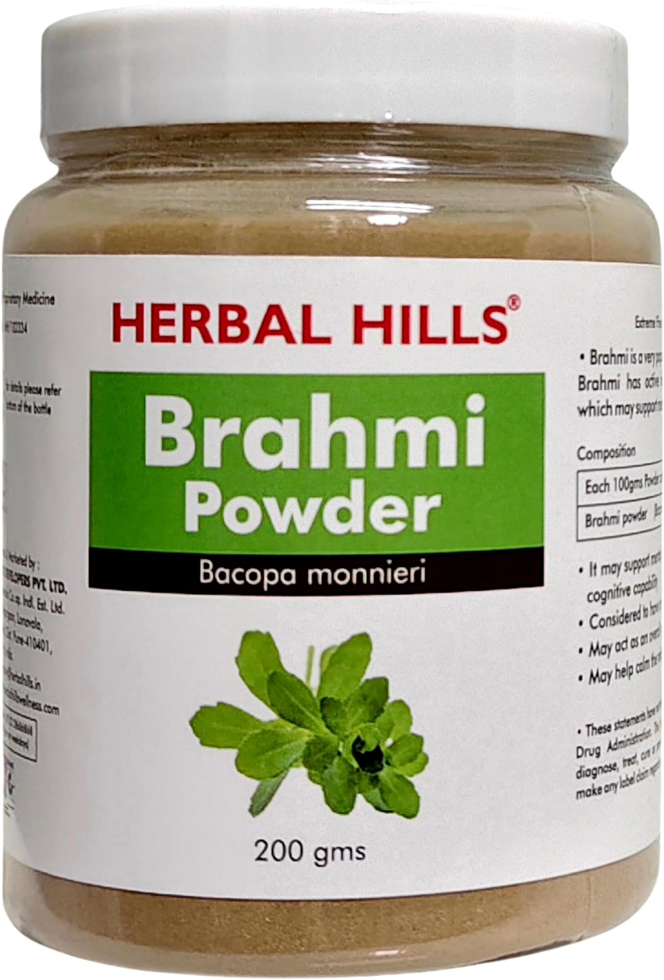 Herbal Hills Brahmi Powder | 200 gms | Superfood For Healthy Hair