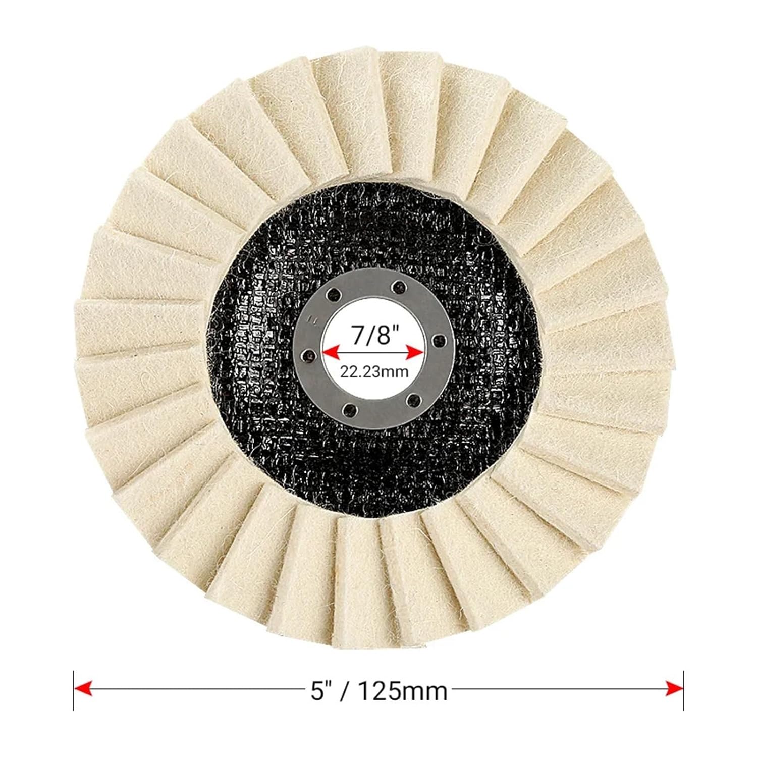1/3PCS 5Inch 125MM Wool Polishing Wheel Wool Felt Pad Grinder Accessories Grinding Disc for Metal Glass Ceramic Polishing(1PCS)