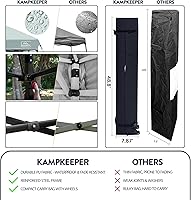 Vista 5 de KAMPKEEPER Tienda de campaña desplegable de 10 x 10, impermeable, sombra portátil con paredes laterales, refugio instantáneo ajustable al aire libre