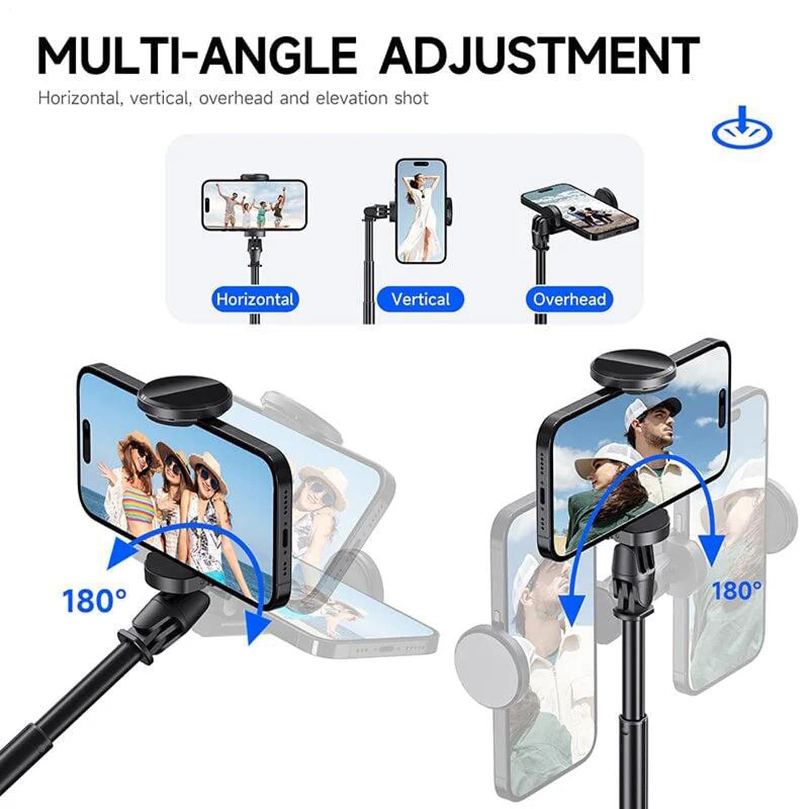 Treppiede Per Telefono Supporto Rotante A 360° Vlogging E Live Streaming | Selfie Stick Treppiede Wireless Per Telefono Vlog, Video, Palestra, Cucina, Trekking, Pendolari, Famiglia, , Compagni
