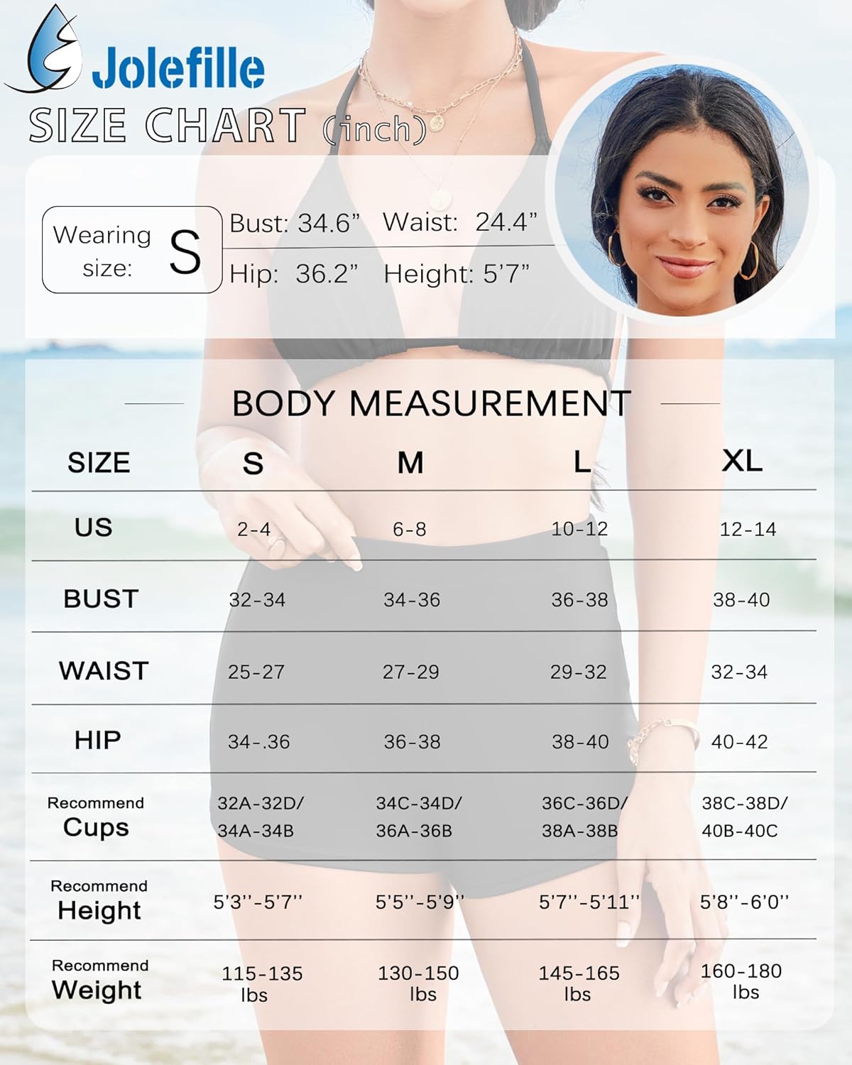 Jolefille Boyshorts Swimsuits for Women-High Waisted Bikini Set 2 Piece Tummy Control Bathing Suit Triangle Top Shorts Bottom - Image 6