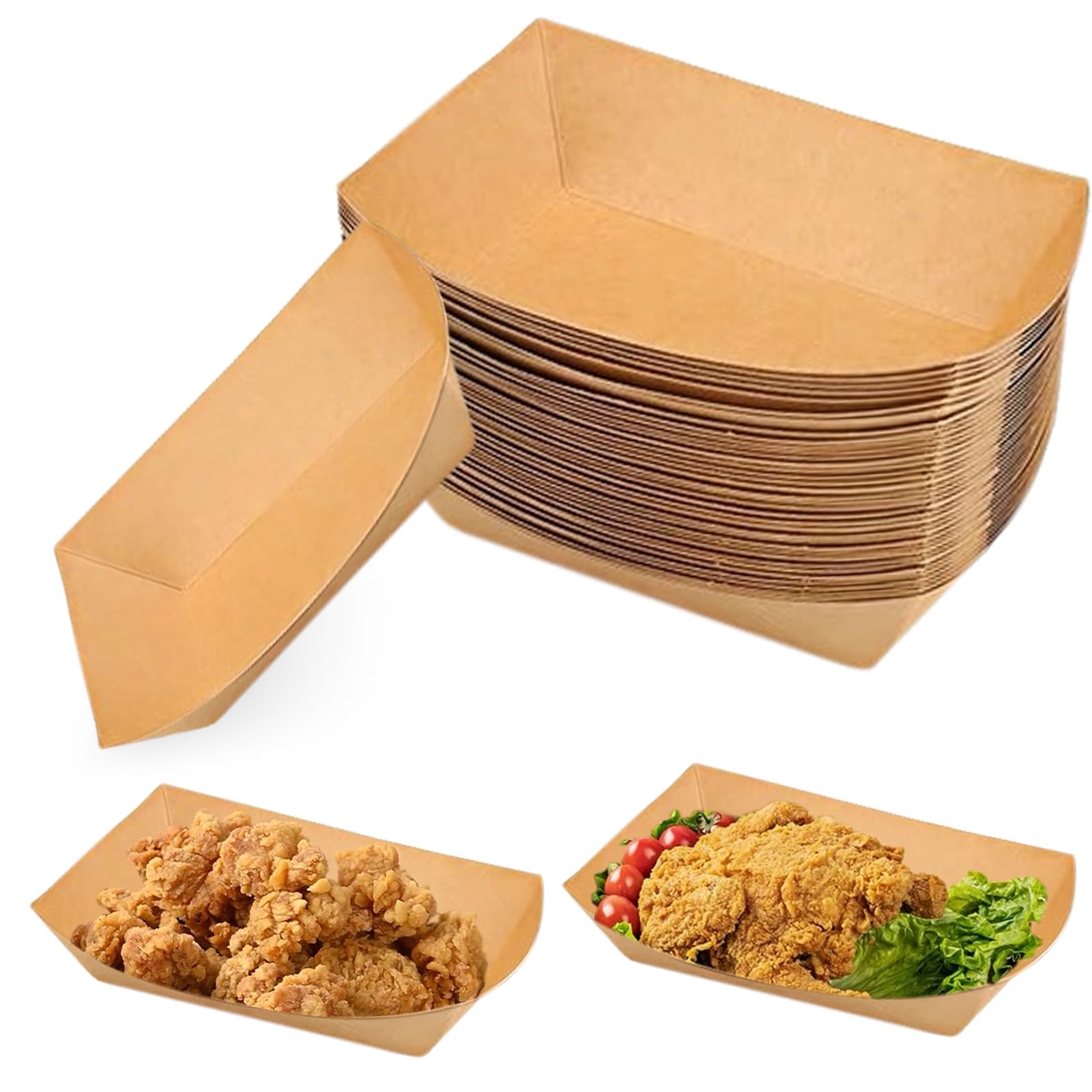 Ciotole in cartone resistente impermeabili 18x12x2,5 cm per patatine fritte snack macarons