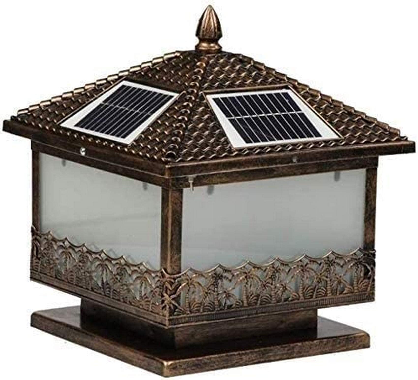 Lampe Solaire Pilier pour Éclairage de Cour Ambiance Terrasse et Jardin