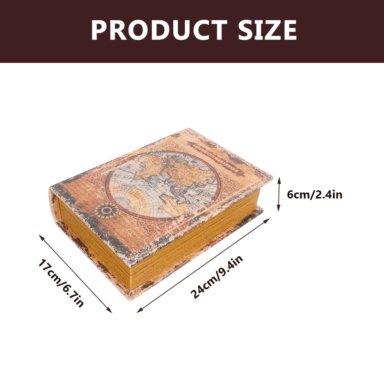 Zerodeko Scatola A Forma Di Libro Vintage 24x17 Cm – Finto Libro Portagioie, Decorazione Per Ufficio E Libreria - 5