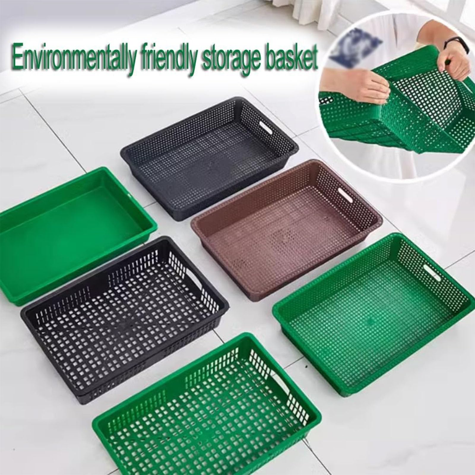 Scaffale portaoggetti a 3 ripiani con cestini in plastica per cucina, ufficio, organizzazione negozi