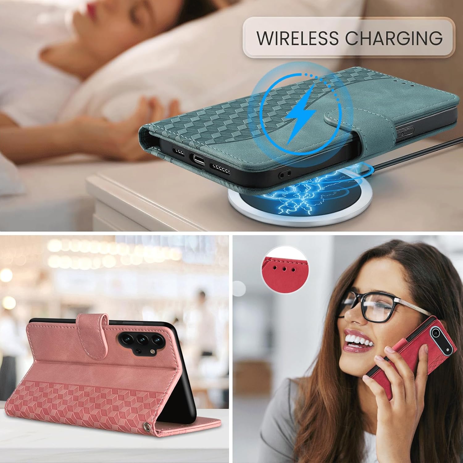 for iPhone 15 Pro Max Wallet Case with Card Holder, RFID Blocking Credit Slots Kickstand Shockproof Phone Cover Fit for iPhone 15 Pro Max Phone Case Pink - Image 5