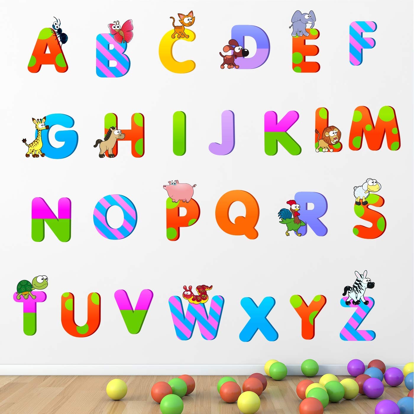 Psychedelic Collection 'Alphabets Baby Kids Learning Education Nursery Pre School Kinder