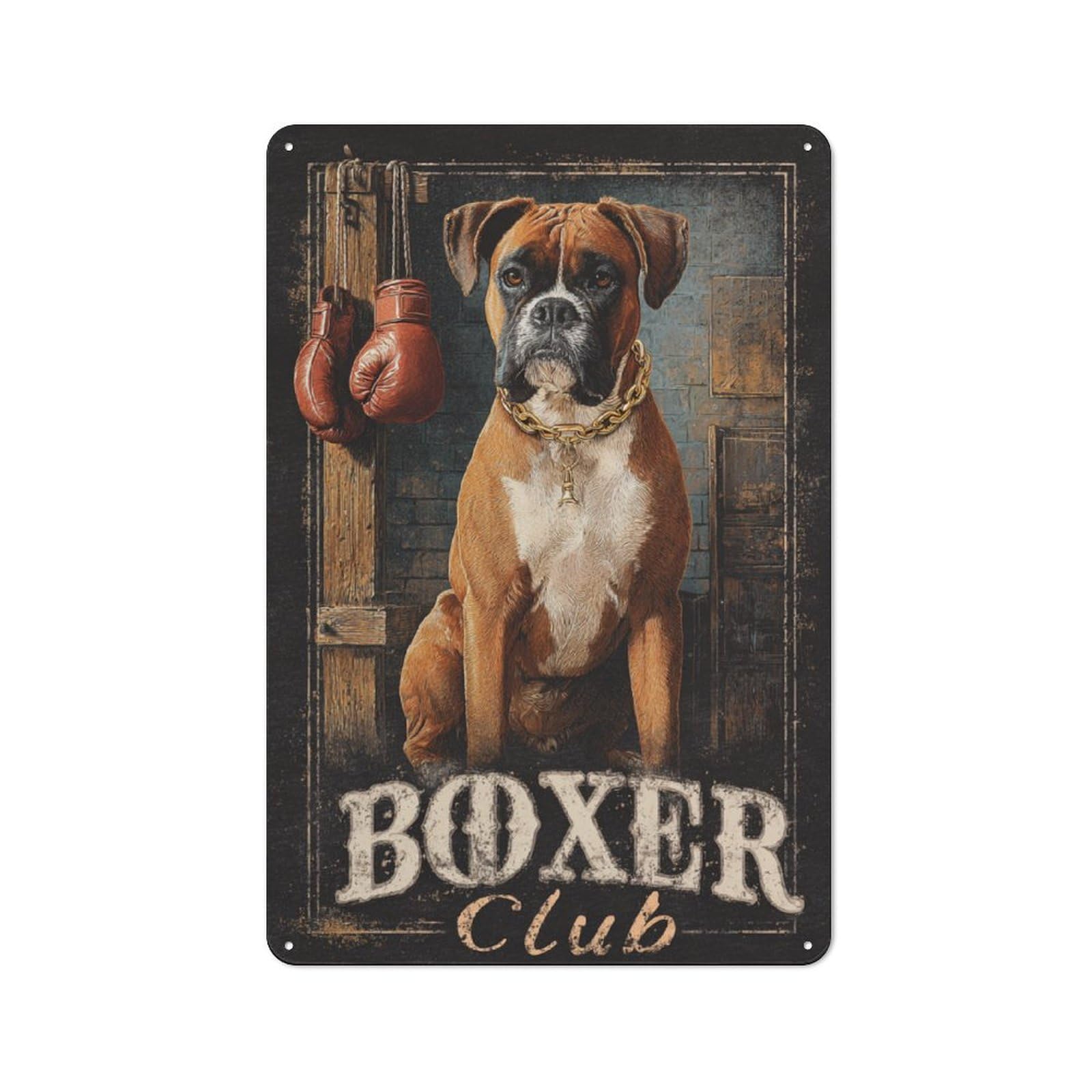 Junmoney Boxer Club For Garden Room Or Summerhouse, Retro Metal Sign 30X20cm, For Metal Sign Collectors, For Vintage Wall Decor Fans