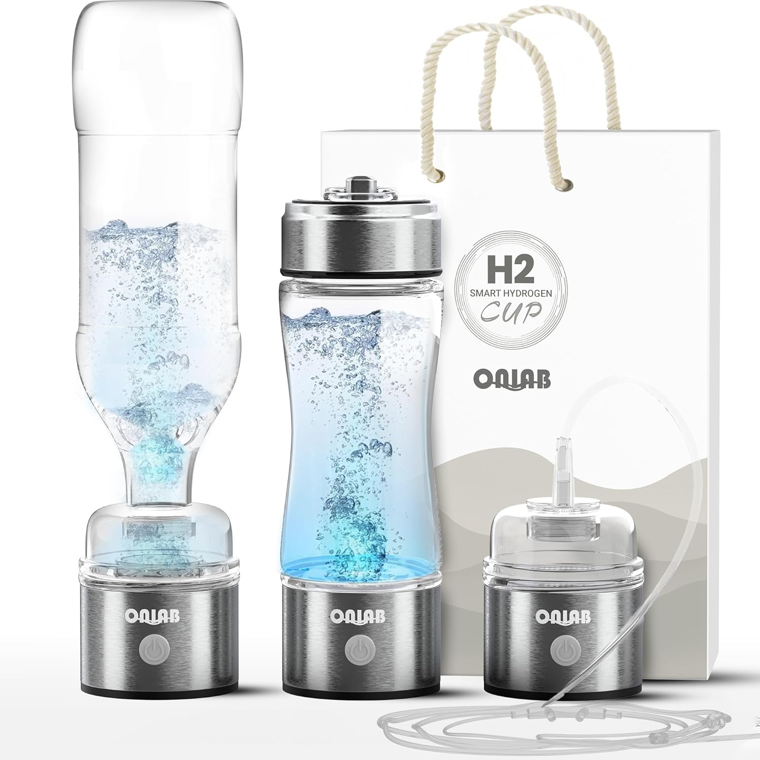 Hydrogen Water Bottle & Ionizer Machine – 1600-4000 PPB SPE/PEM Technology, 3-in-1 Portable Glass & Generator, Perfect for Home, Office, Gym & Daily Hydration