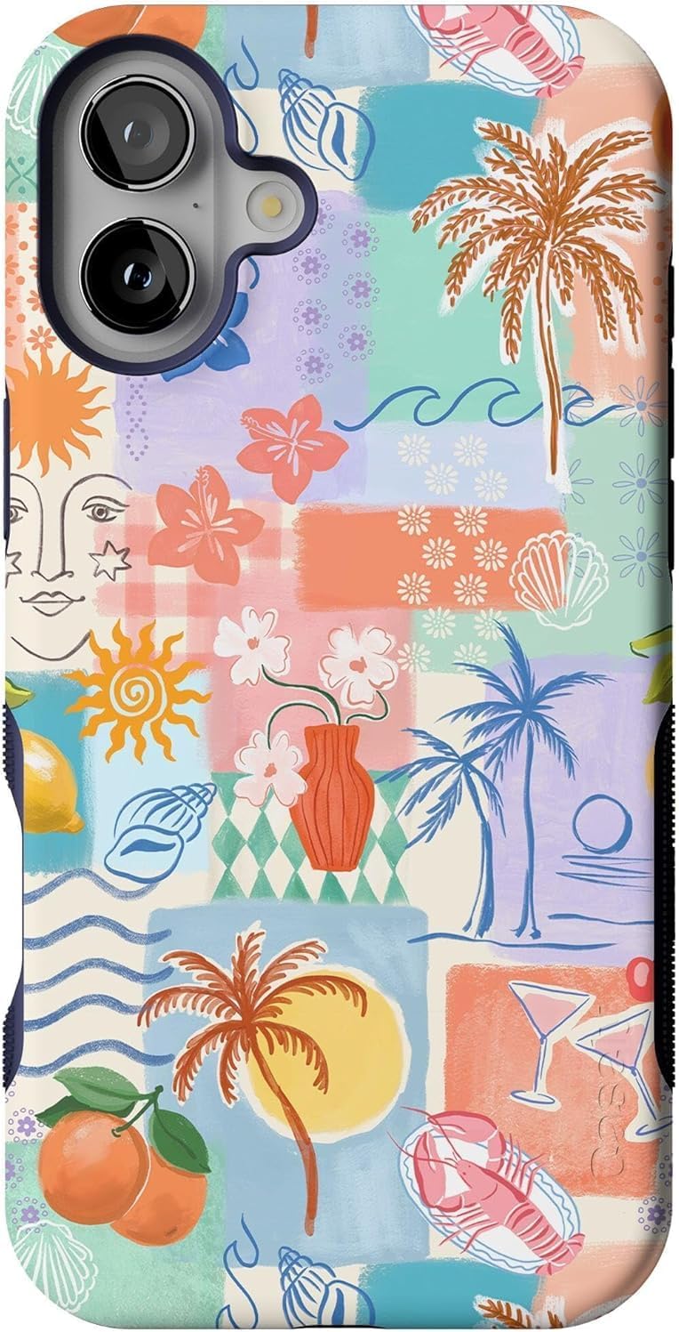Casely iPhone 16 Case | Tropical Heat | Beachy Collage | Compatible with MagSafe | Bold Protective Design