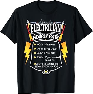 Electrician Hourly Rate Funny Journeyman Wiring Pro T-Shirt