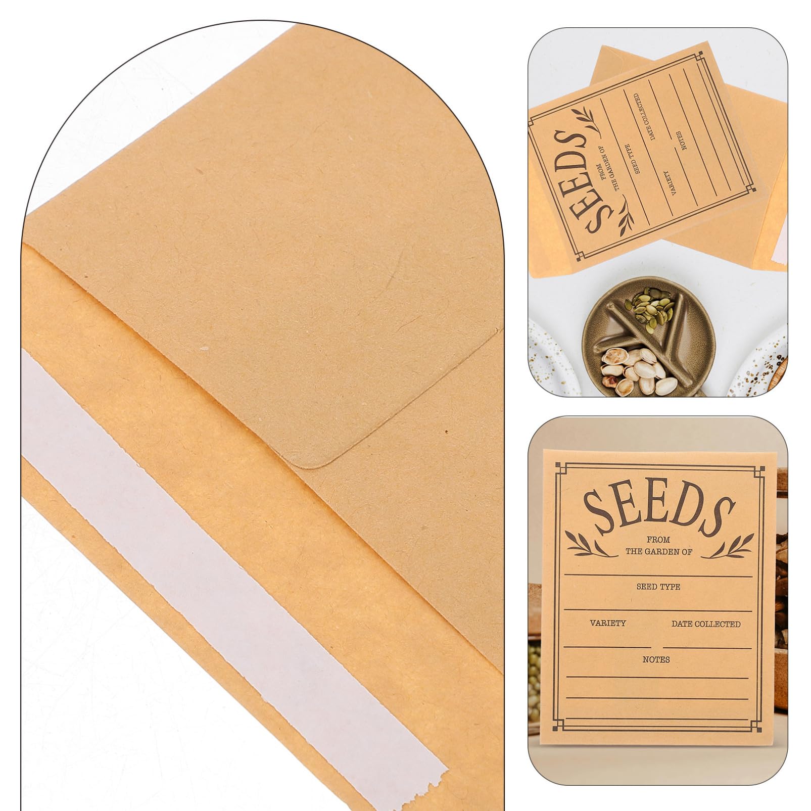 PartyKindom 50pièces Lot De Sachets Graines Autocollants Papier Refermables Pour Conservation Semences Et Stockage Jardinage