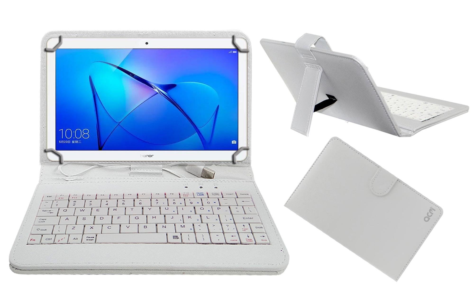 ACM USB Keyboard Case Compatible with Huawei Honor Mediapad T3 10 Tablet Cover Stand with Micro USB OTG - White (B079GVXV7T) Amazon Price History, Amazon Price Tracker