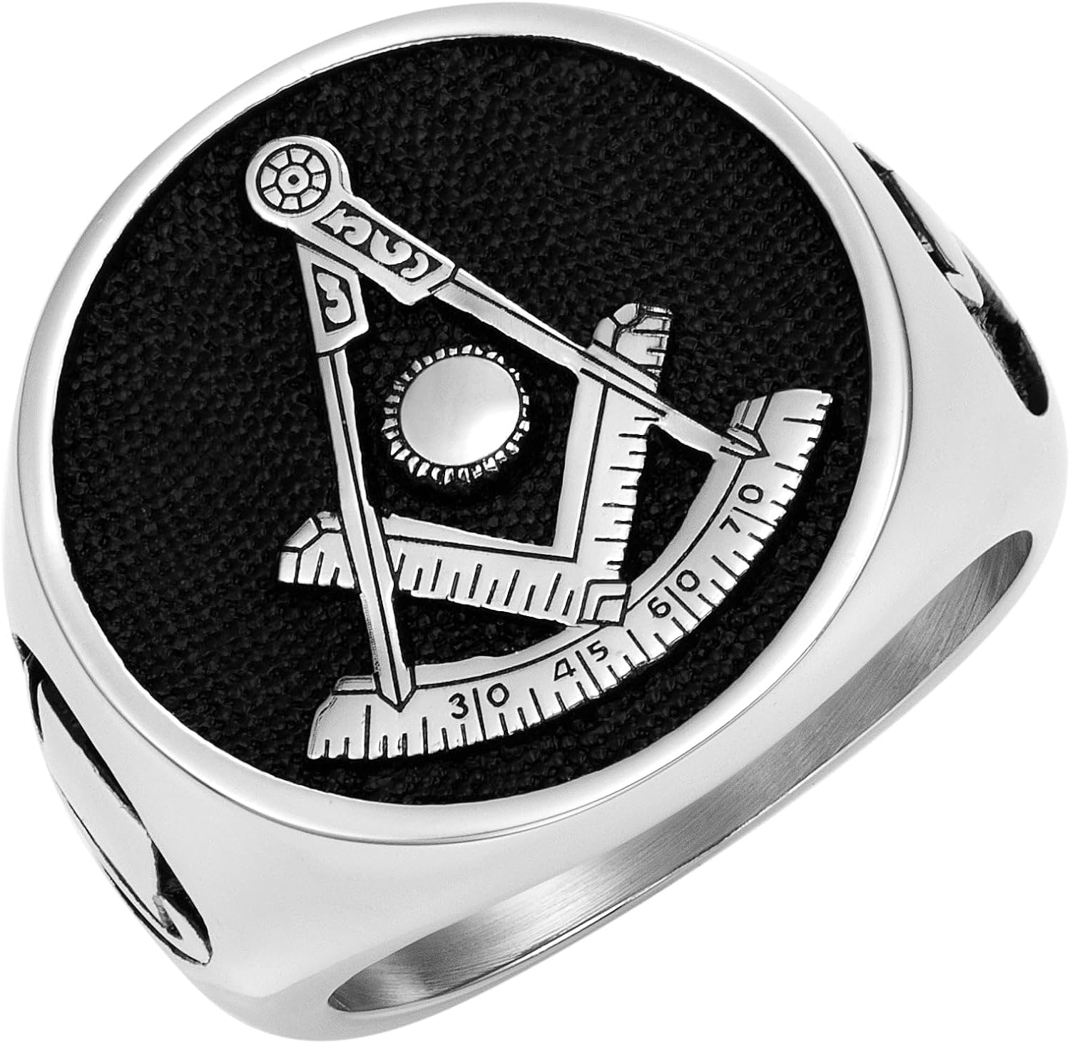 MasonicMan Past Master Stainless Steel Ring in Gift Pouch