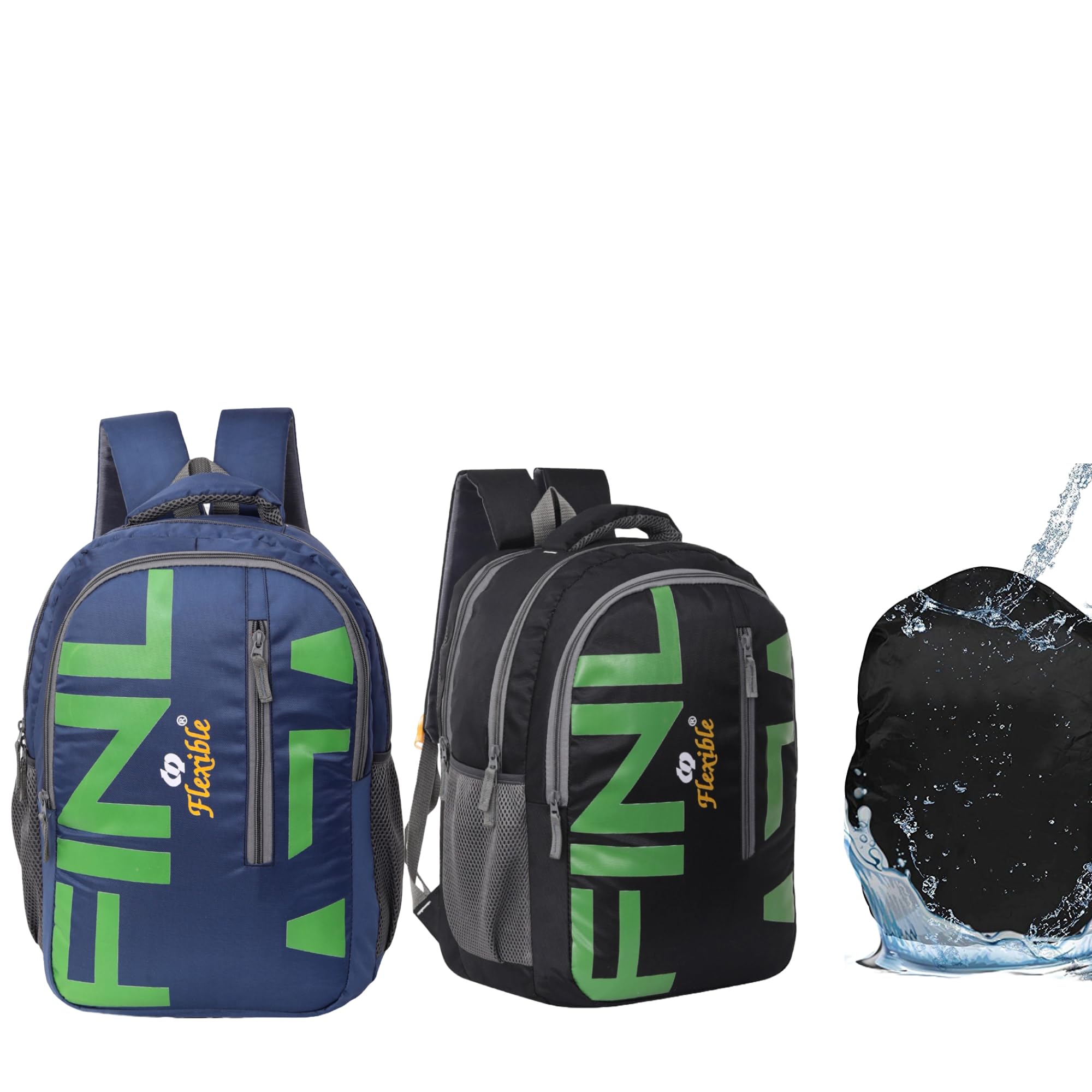 Flexible bags Large 35L Combo(Pack of 2) Casual School Bag|Laptop Backpack,College Bag with Rain cover for both boys &girls 35 L Laptop Backpack,NAVY BLUE, BLACK (B0CXF5B1JJ) Amazon Price History, Amazon Price Tracker