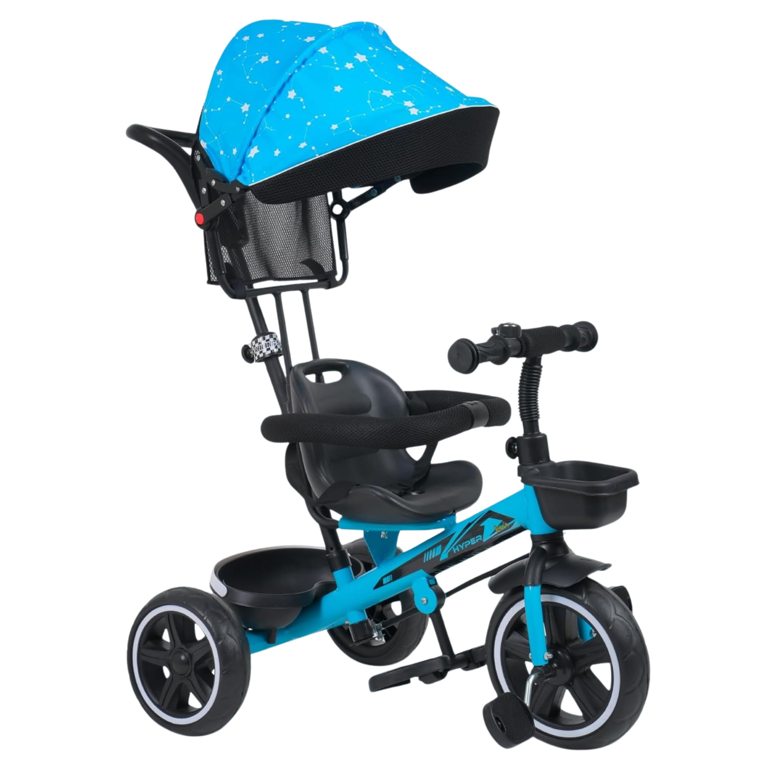 Luusa® TFT Hyper 500 PRO Canopy Plug N Play Tricycle/Baby Tricycle with Parental Control for Age Group 2+ Years Boys/Girls/Carrying Capacity Upto 30-KGS Proudly Made in India (ICE-Blue)-image-26