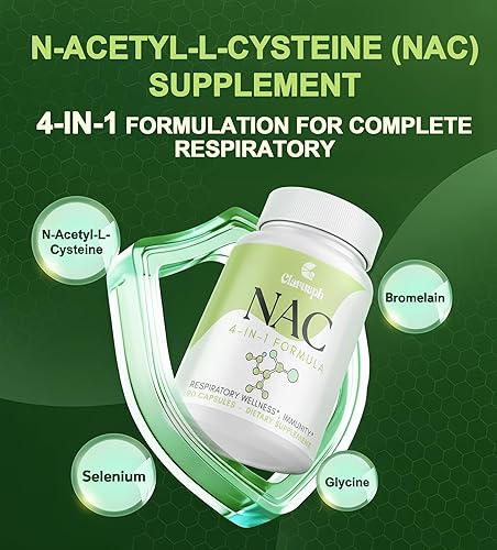 Miniatura 7 de Suplemento NAC de alta dosis de 1200 mg  Suplemento de aminoácidos de N-acetil cisteína para pulmón y bienestar general  Suplementos antioxidantes