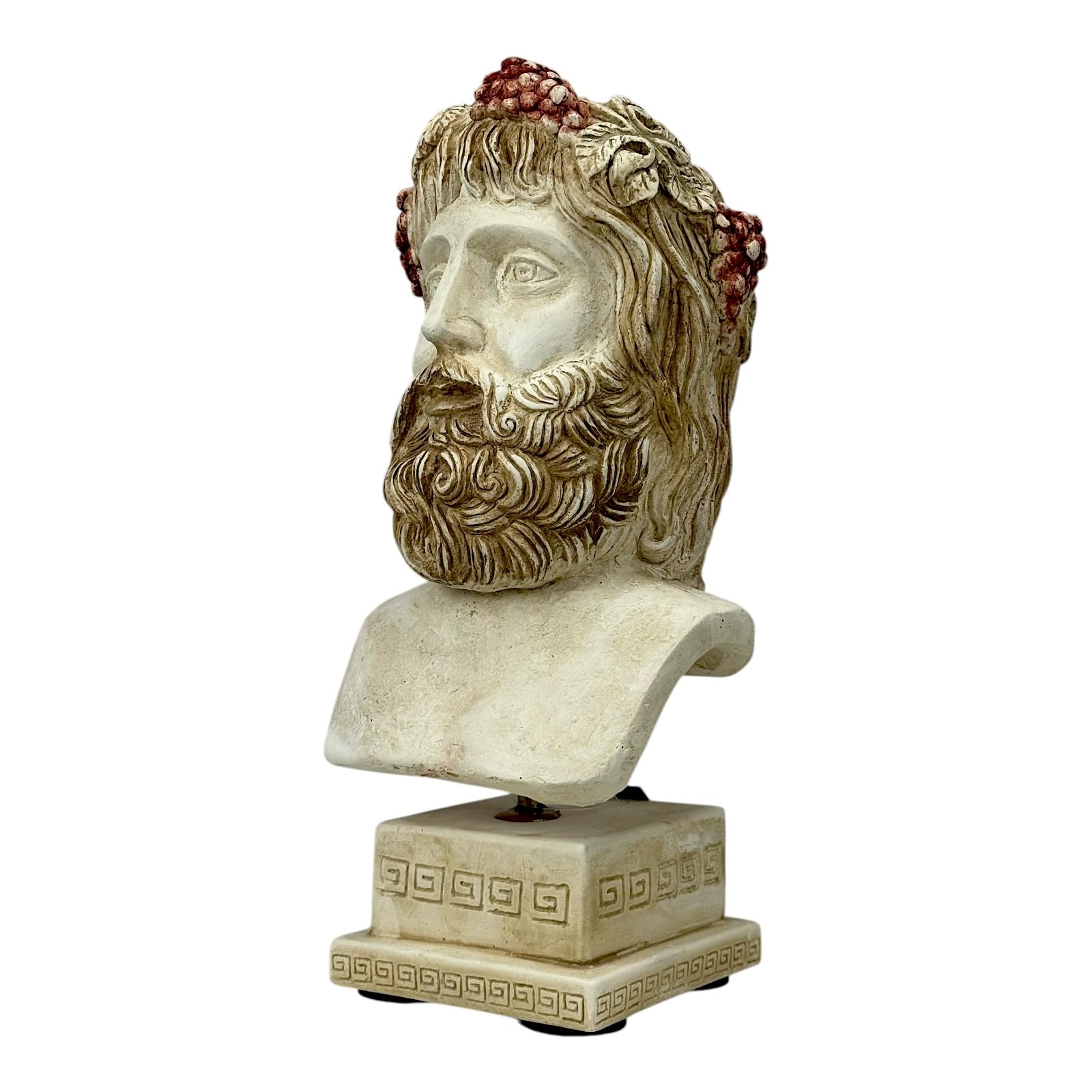 Dionizos Bachus grecki popiersie boga - ręcznie wykonana rzeźba z twardego tynku, 35 cm, klasyczna dekoracja mitologii greckiej