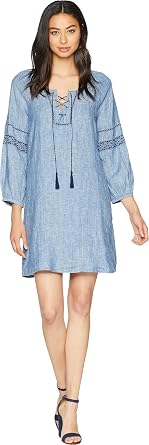 Sanctuary Clothing Womens Denim Peasant Dress