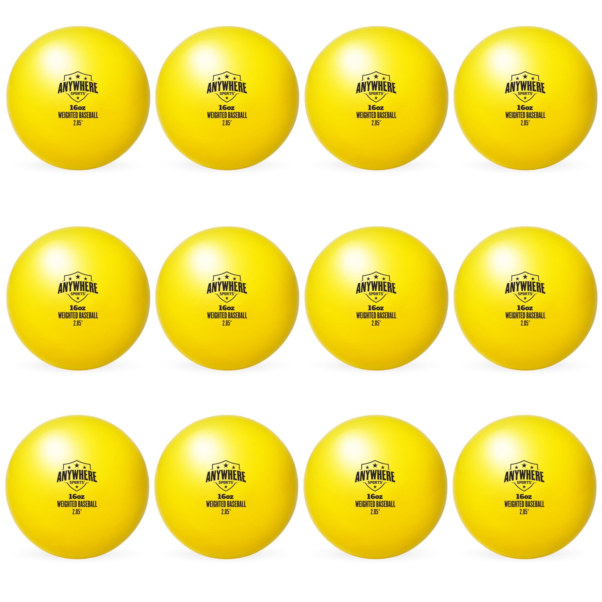Anywhere Sports Palline da baseball ponderate da allenamento da 453,6 g, colpire e lanciare per tutti i livelli di abilità, migliora la potenza e la meccanica con palle da baseball ponderate, diametro