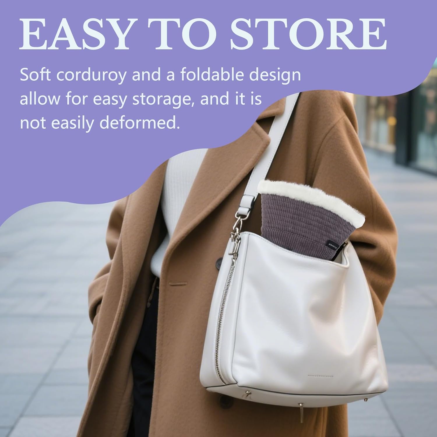 Reversible Corduroy Bucket Hat, Trendy Warm Foldable Fuzzy Fur Bucket Hat for Girls & Women, Ideal for Outdoor Sports - Image 7