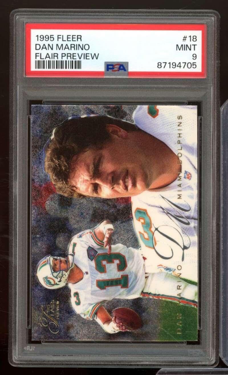 Dan Marino Card 1995 Fleer Flair Preview #18 PSA 9 - Unsigned Football Cards