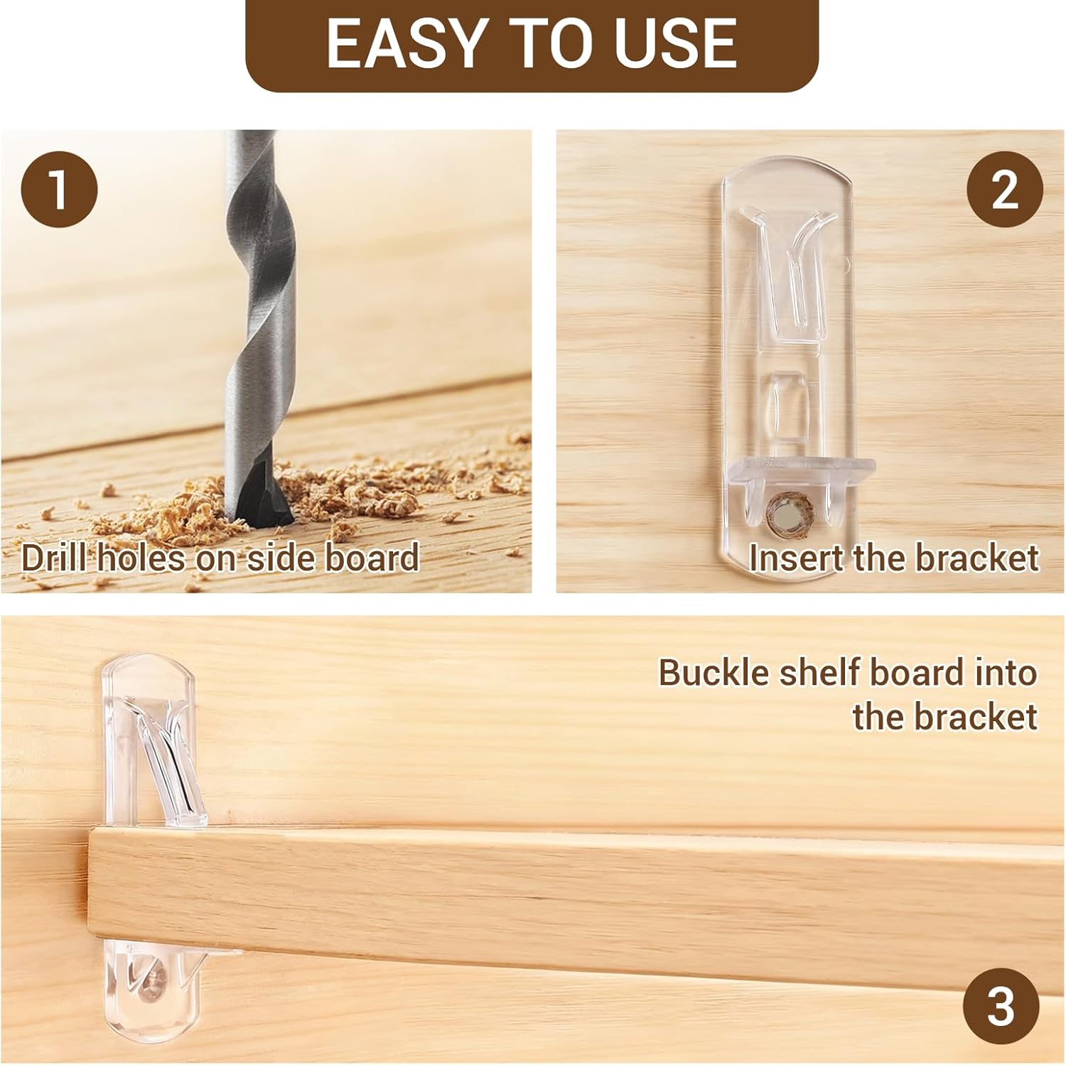 30PCS Plastic Locking Shelf Pins – 5mm Self-Locking Shelf Support Pegs & Cabinet Shelf Clips for 4.9-5mm Diameter Peg Hole,Furniture,Book Shelves & Wood Shelving