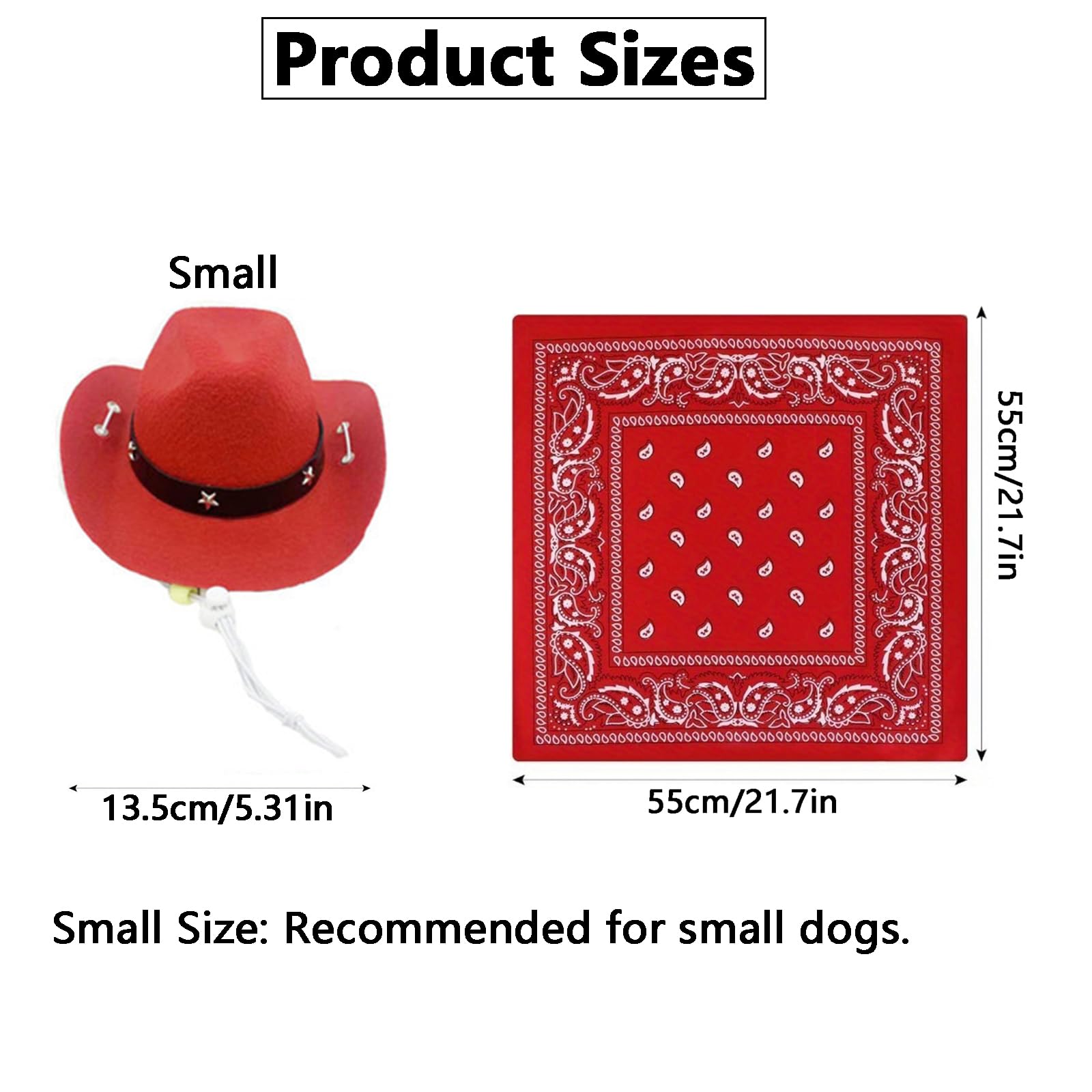Ling & Bai 2Pcs Dog Cowboy Hat Costume Pet Cap and Bandana Scarf Cosplay West Decoration Accessories for Party Halloween Festival (Black) - Image 3