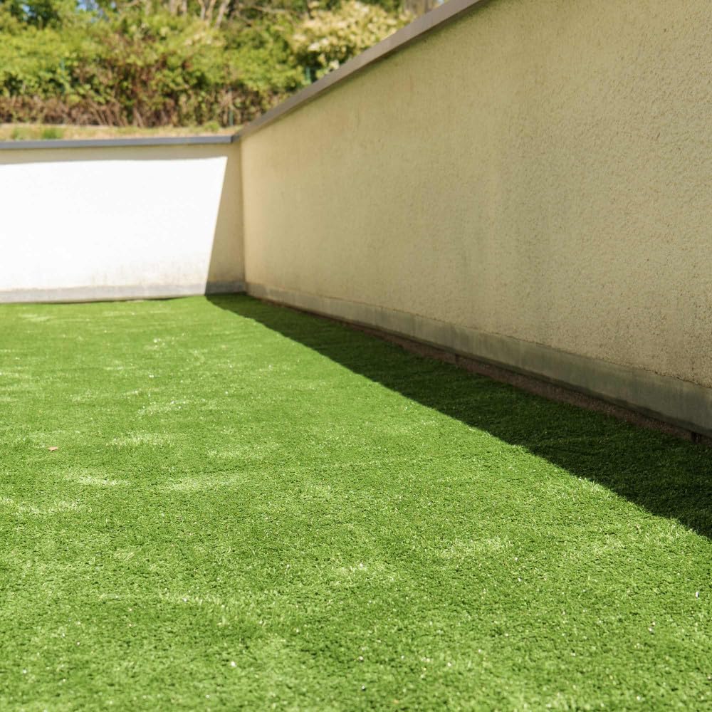 Oxeo Gazon synthétique Artificiel Rouleau 8m2-750g/m2 - Épaisseur 1cm - Pelouse synthétique Balcon, terrasse, Patio - Effet Naturel