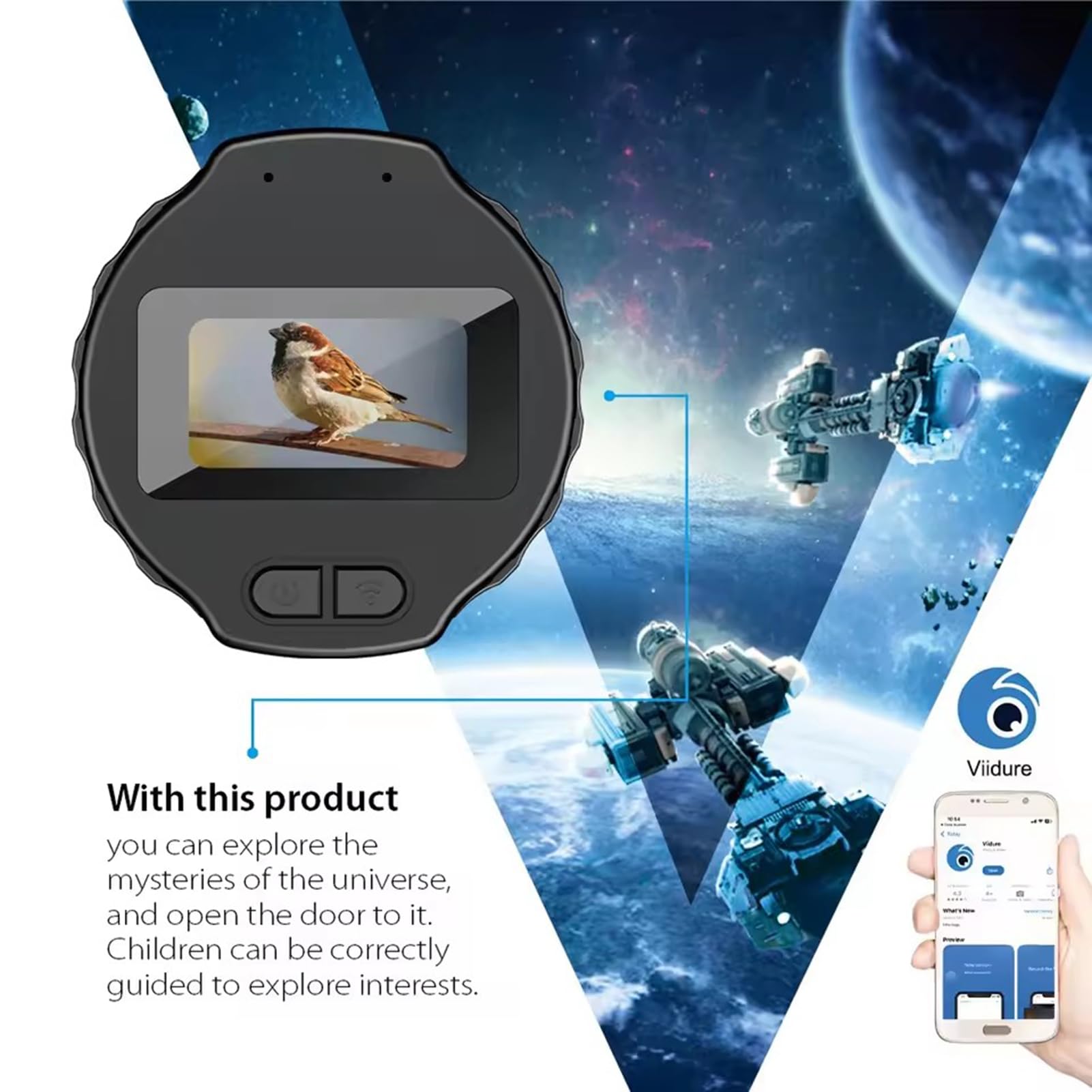Elektroniczna kamera okularowa WiFi Przenośna kamera z 1,5-calowym ekranem TFT do lunety obserwacyjnej Kamera okularowa 1080P do teleskopów/mikroskopów/astrofotografii Do lunet 28 mm-50 mm