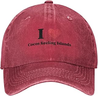I Love Cocos Keeling Islands Baseball Cap for Men Women Vintage Trucker Hat Golf Hats Dad Hat