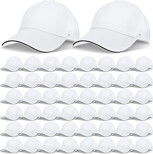 50 gorras de camionero en blanco, unisex, gorra de sublimación, gorra de béisbol con cierre ajustable para hombres y mujeres