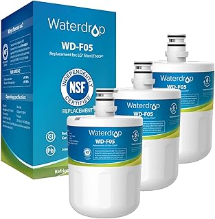 Waterdrop 5231JA2002A Refrigerator Water Filter, Replacement for LG® LT500P®, GEN11042FR-08, ADQ72910911, ADQ72910901, Kenmore 9890, 46-9890, LFX25974ST, LMX25964ST, 3 Pack