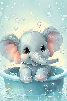 Amazon.com: 5D Elephant DIY The Little Elephant in The Bathtub