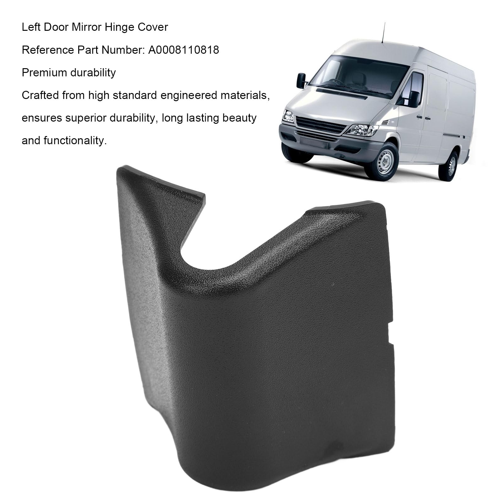 Vordere Türspiegelscharnierabdeckung A0008110818 Außenspiegelarmkappe Ersatz für Sprinter W901 W902 W903 W904 1998 2006