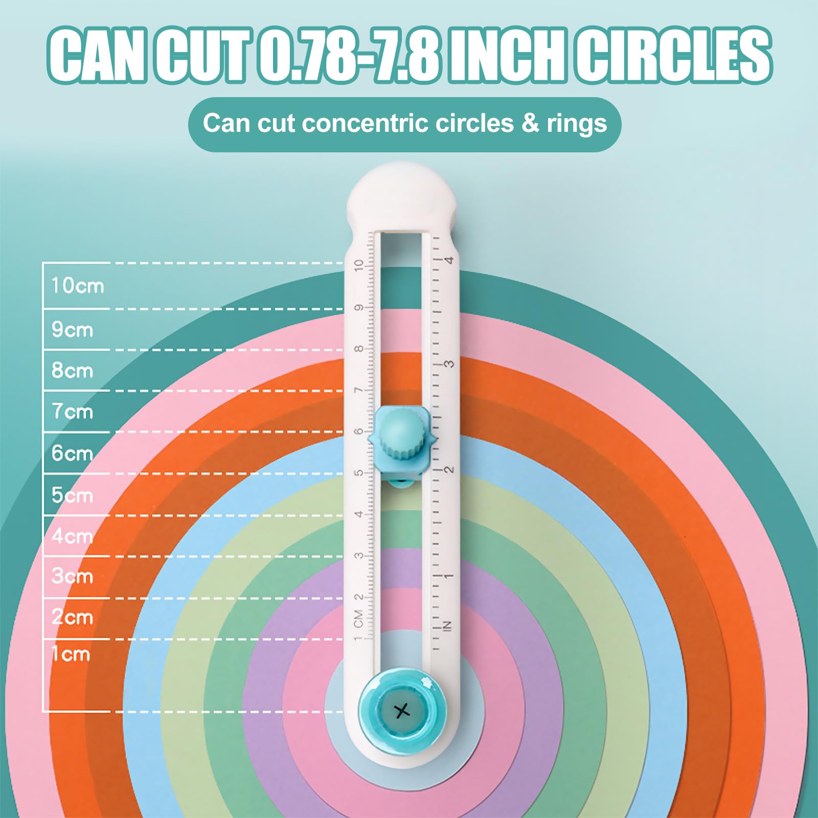 Coupeur De Papier Circulaire 2-20 cm, Cutter Circulaire Réglable pour Diamètres, Rotatif Anti-dérapant Cutter Rotatif Couture, pour Les Projets avec Papier, Scrapbooking, Creation Des Cartes