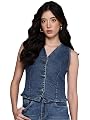 Nifty Women's Denim Waistcoat (1474_BLU_L_Blue_Large)