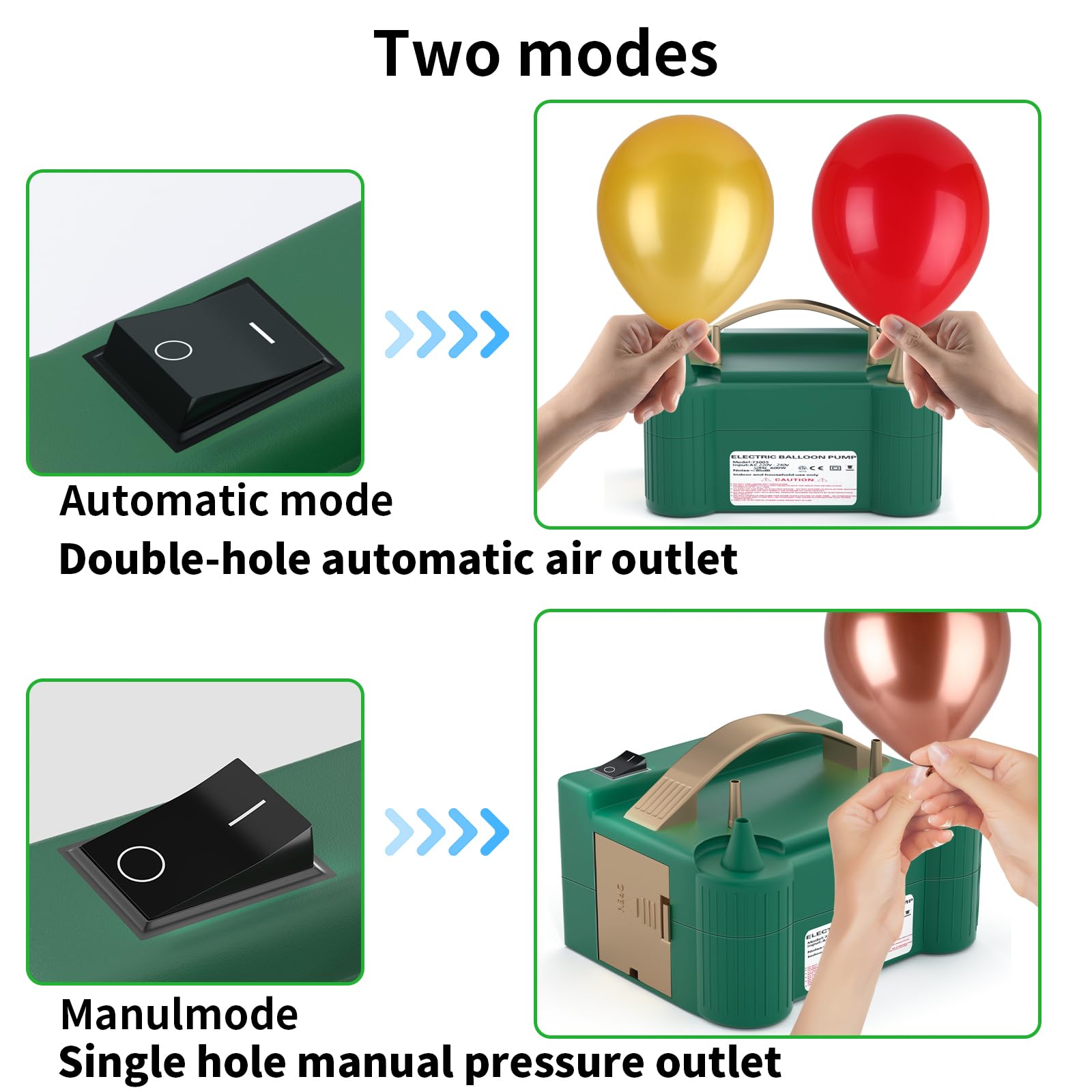 Nestling Pompa Elettrica Per Palloncini-Gonfiatore Palloncini Elettrico(600W)-Due modalità di Funzionamento Pompa Palloncino-1 Punto di Colla, 1 Nastro, 2 Annodatori ballon pump