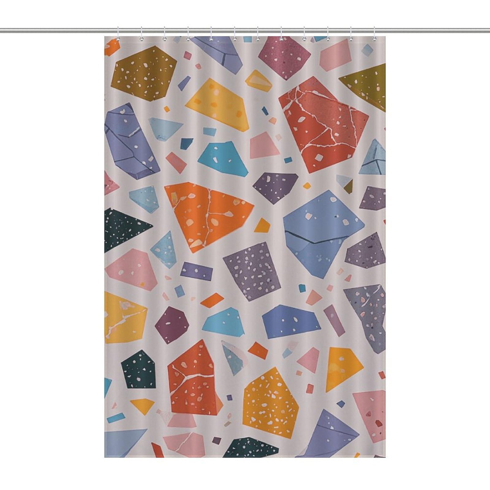 Rideau de douche tissu imperméable anti-moisissure marbre pastel 122x183