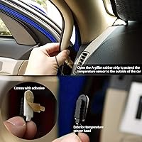 Vista 5 de Termómetro de coche LCD Digital Clock – MASO 12-24V Multifuncional Temperatura Voltímetro Medidor Electrónico Reloj Alarma Monitor con 2