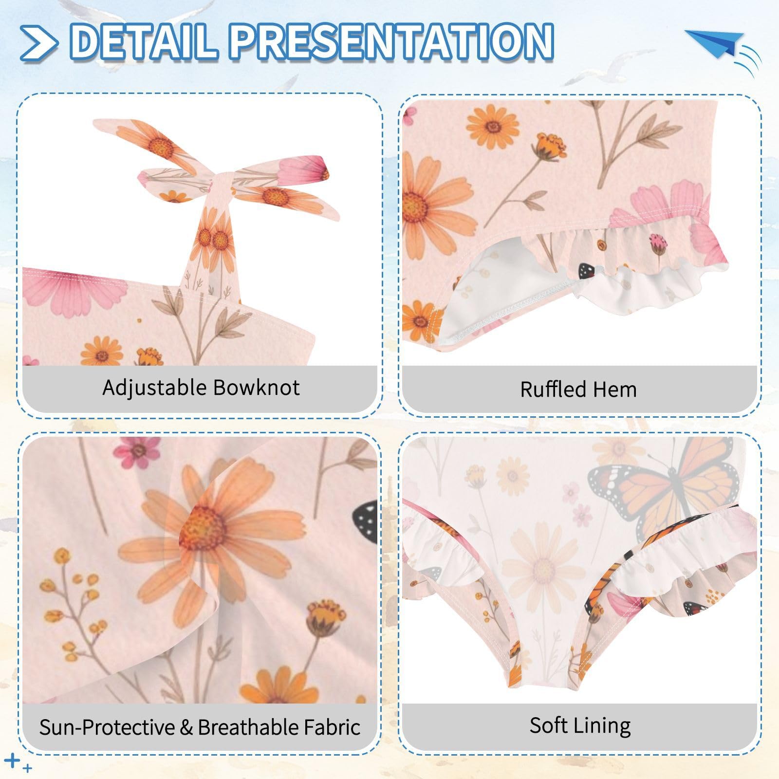 FRODOTGV Costume da bagno intero da bambina, ad asciugatura rapida, anti-rash guard, da spiaggia, per bambine