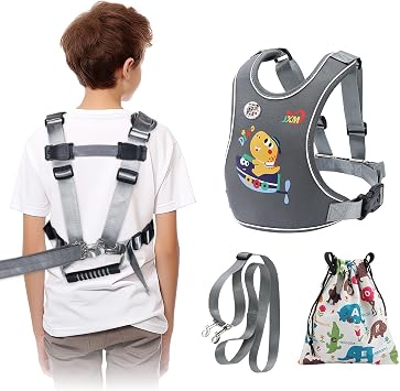 JXM New Safety Harness for Older Kids 6-12 Years with Autism and Special Needs TDA/TEA, Vest for Teens and Youth, Walking Harness with Grab Handle and Awareness
