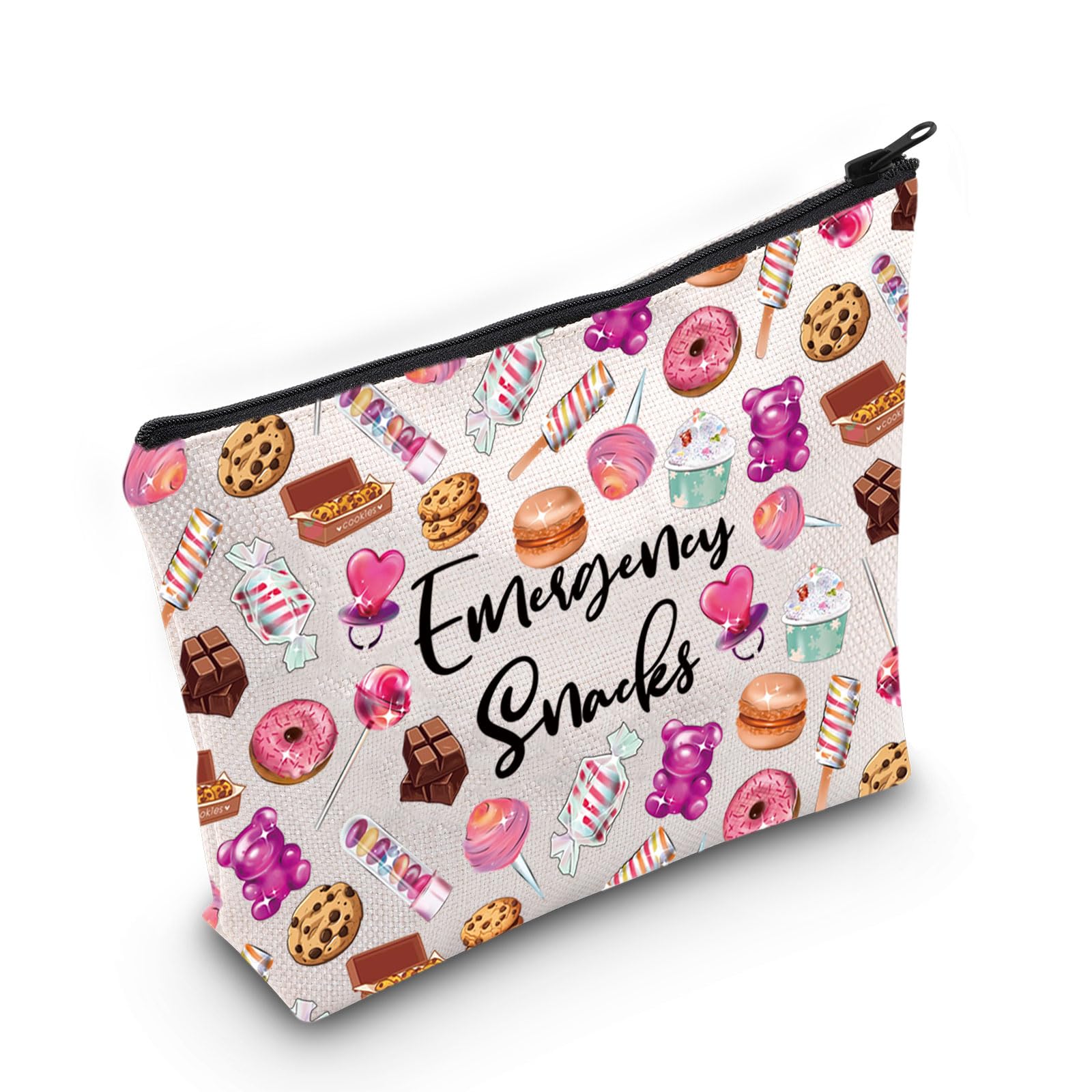 JXGZSO Emergency Snacks Food Storage Bag Foodie Reusable Zipper Pouch Food Safe Bag Snack Lover Gift (Emergency snacks Bag)